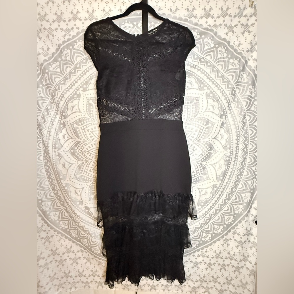 Fashion Nova Black Lace Midi Dress - Picture 1 of 5